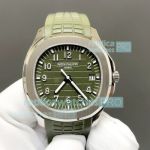 Swiss Replica BBF Patek Philippe Aquanaut 5168G Rubber Strap Green Dial Watch 